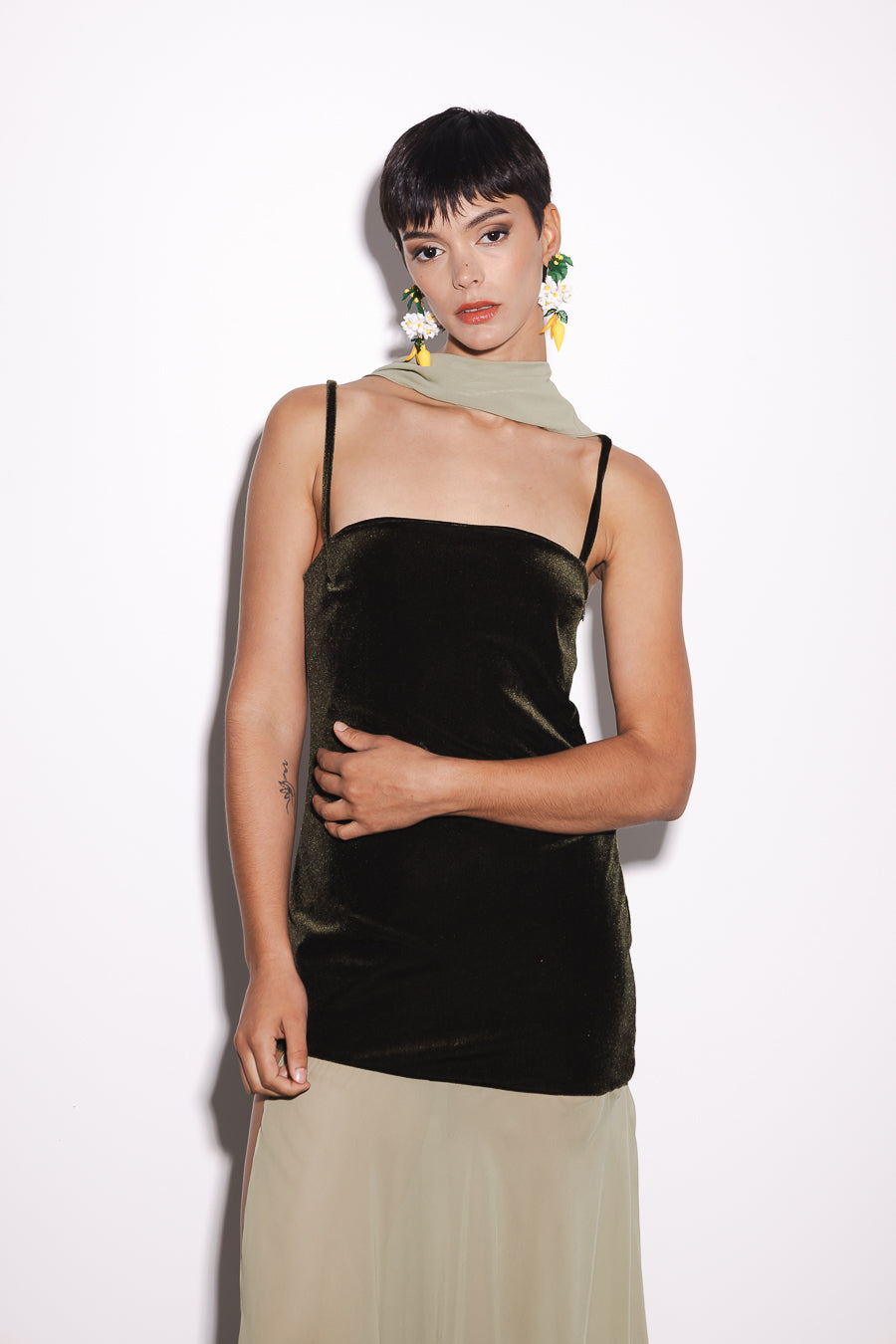Vestido Martini Terciopelo Verde