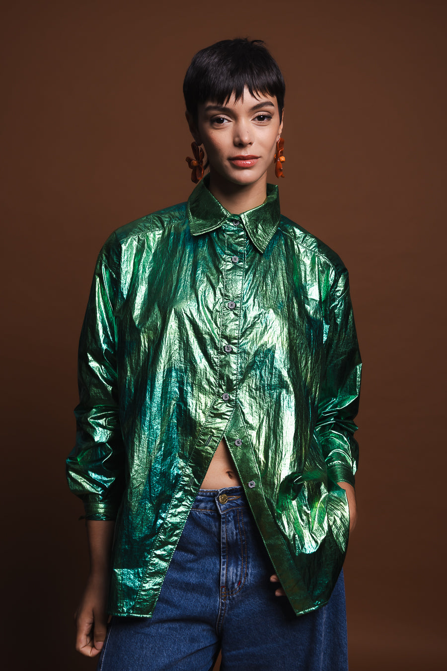 Camisa Eloisa Shine Verde