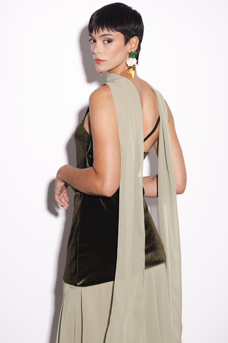 Vestido Martini Terciopelo Verde