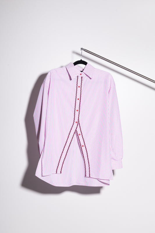 Camisa Eloisa Rosa Zig Zag morado