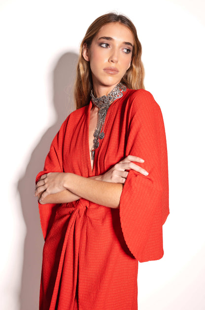 Vestido Garza Long Rojo