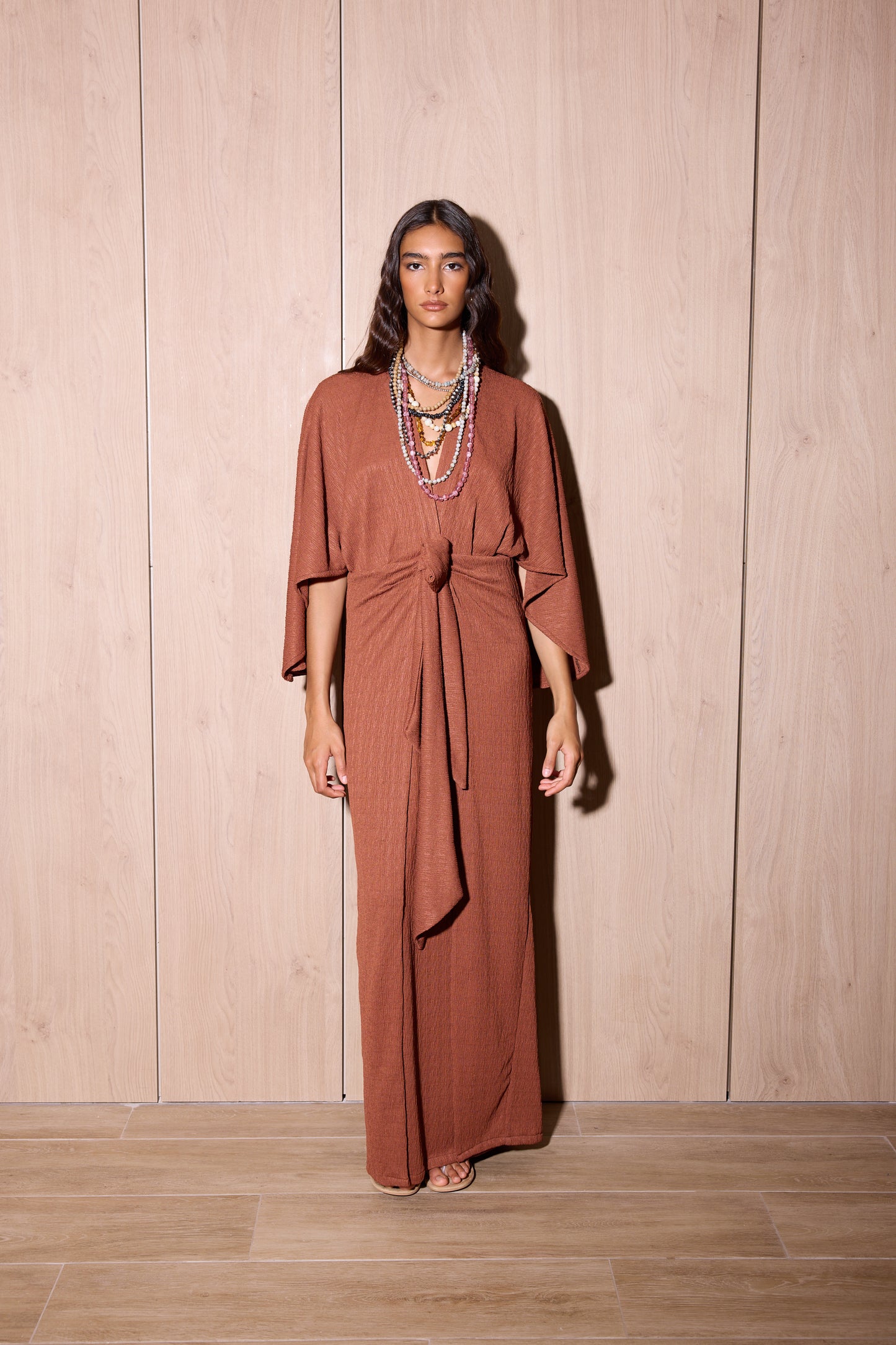 Vestido Garza Long Marrón