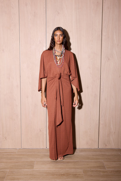 Vestido Garza Long Marrón