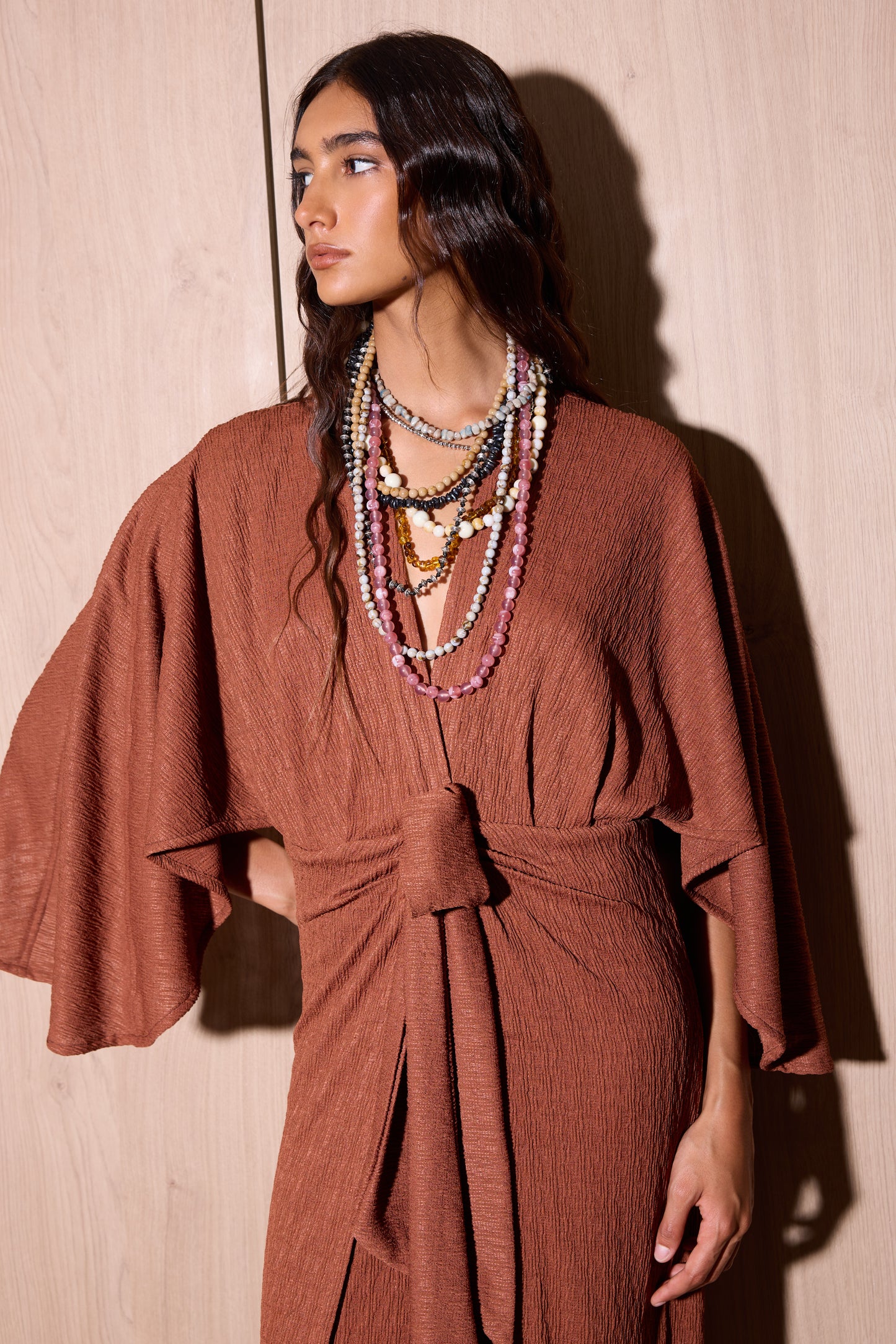 Vestido Garza Long Marrón
