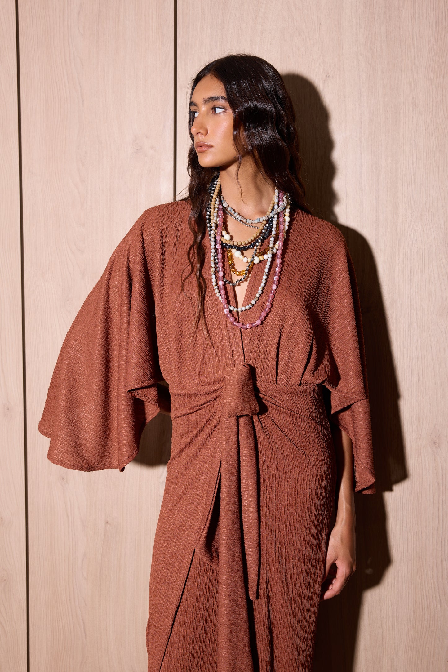 Vestido Garza Long Marrón