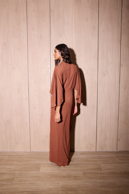 Vestido Garza Long Marrón