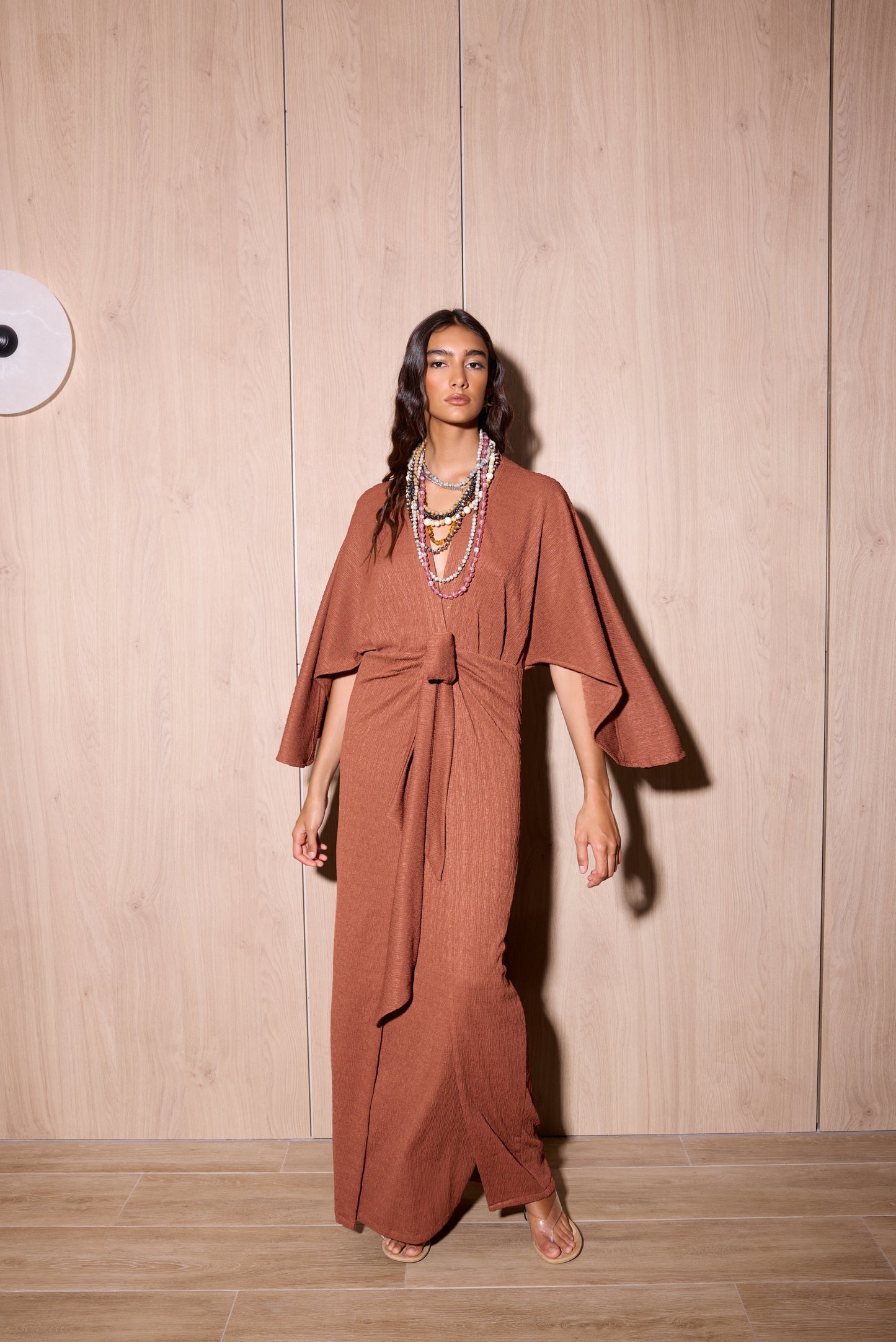 Vestido Garza Long Marrón