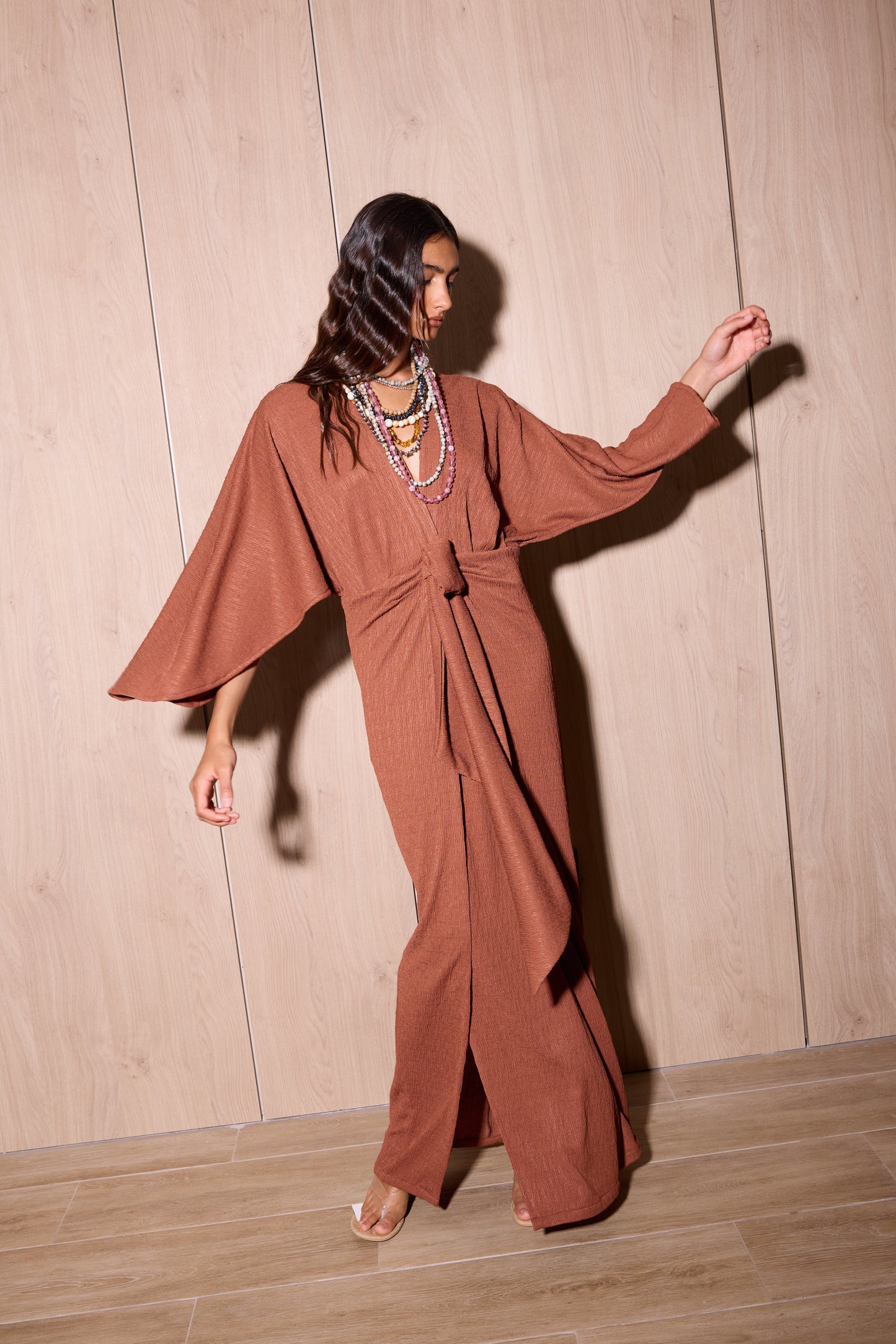 Vestido Garza Long Marrón
