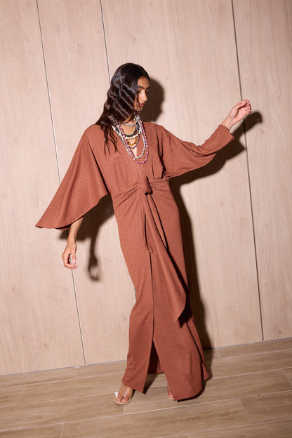 Vestido Garza Long Marrón