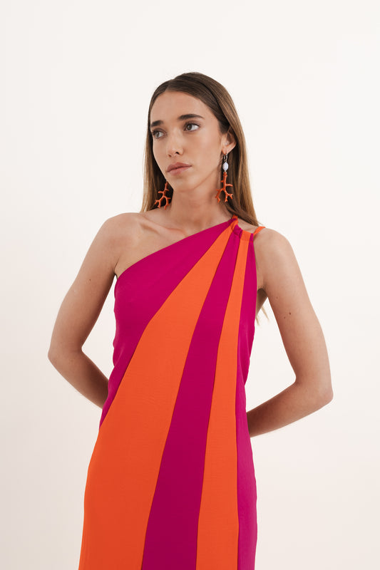 Vestido Haiti Morado - Naranja