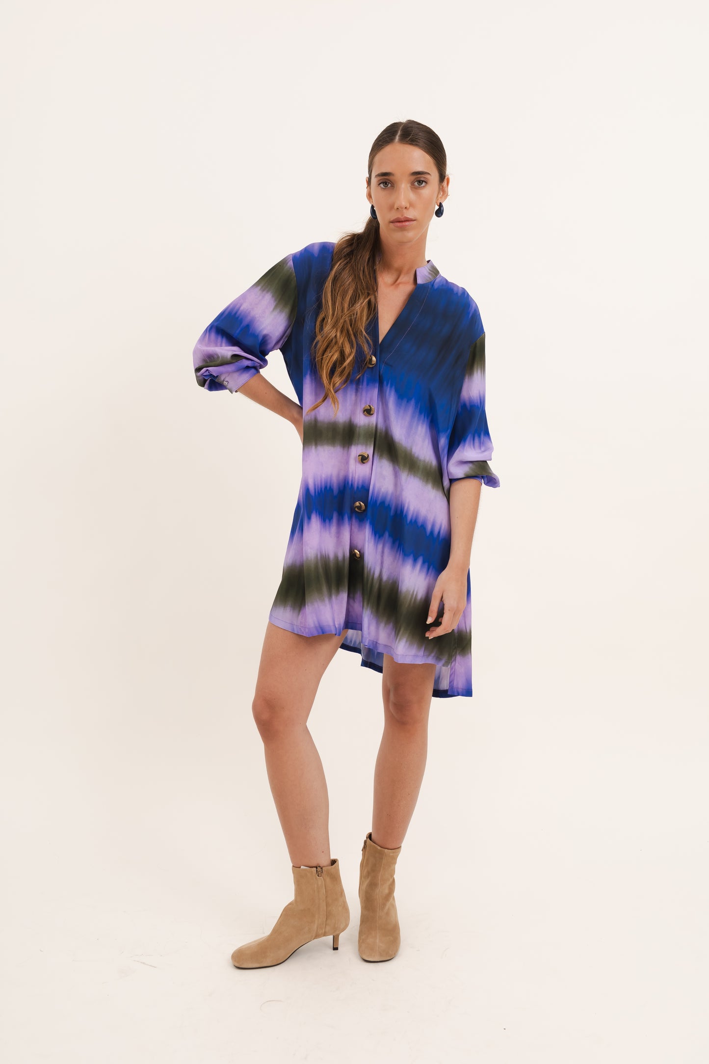 Camisa Vestido Queen Azul Batik