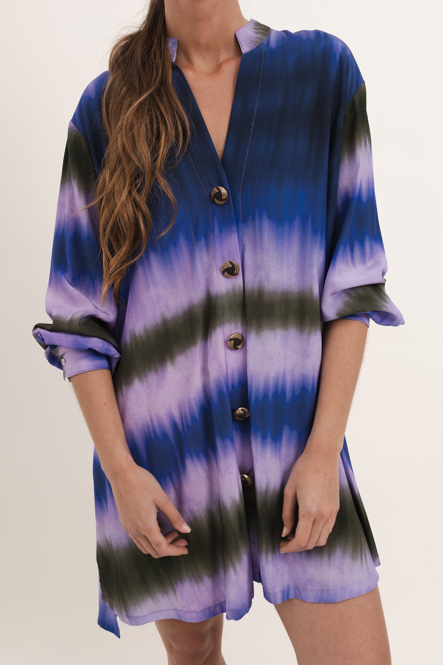 Camisa Vestido Queen Azul Batik